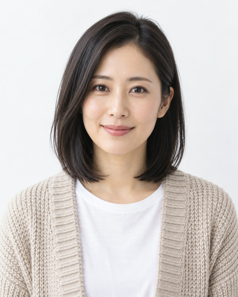 同じ人物の胸から上の見本